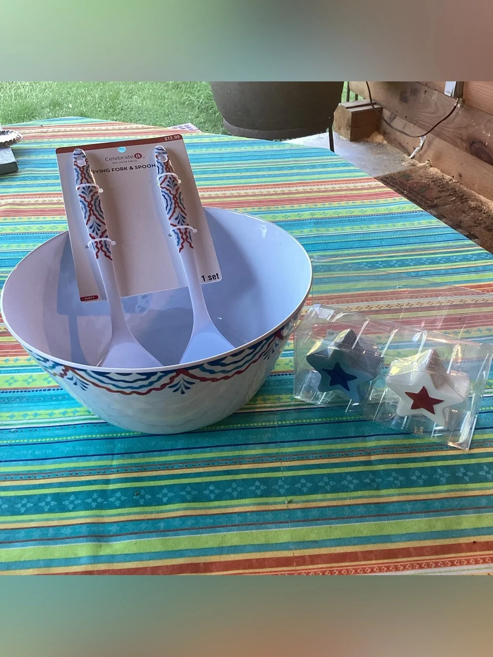 Celebrate It RWB Bowl, Serving Set and Salt and Pepper Shakers